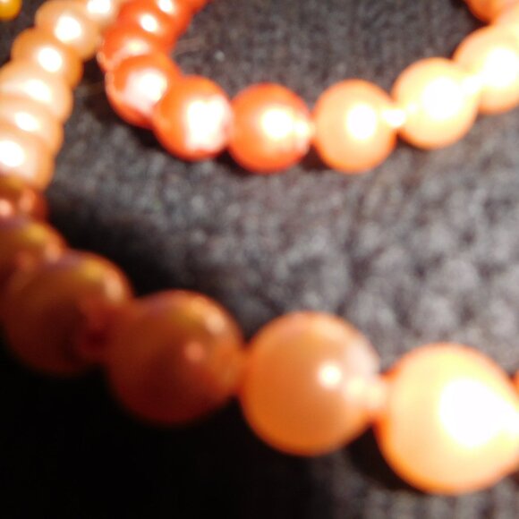 Vintage Pinkish Coral Necklace & Earring Set - Picture 3 of 8